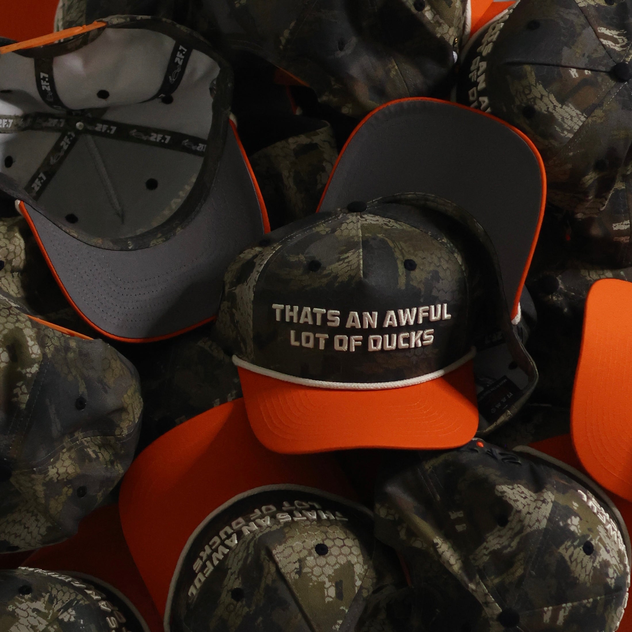 “That’s An Awful Lot Of Ducks” Optifade Timber / Burnt Orange Rope Hat