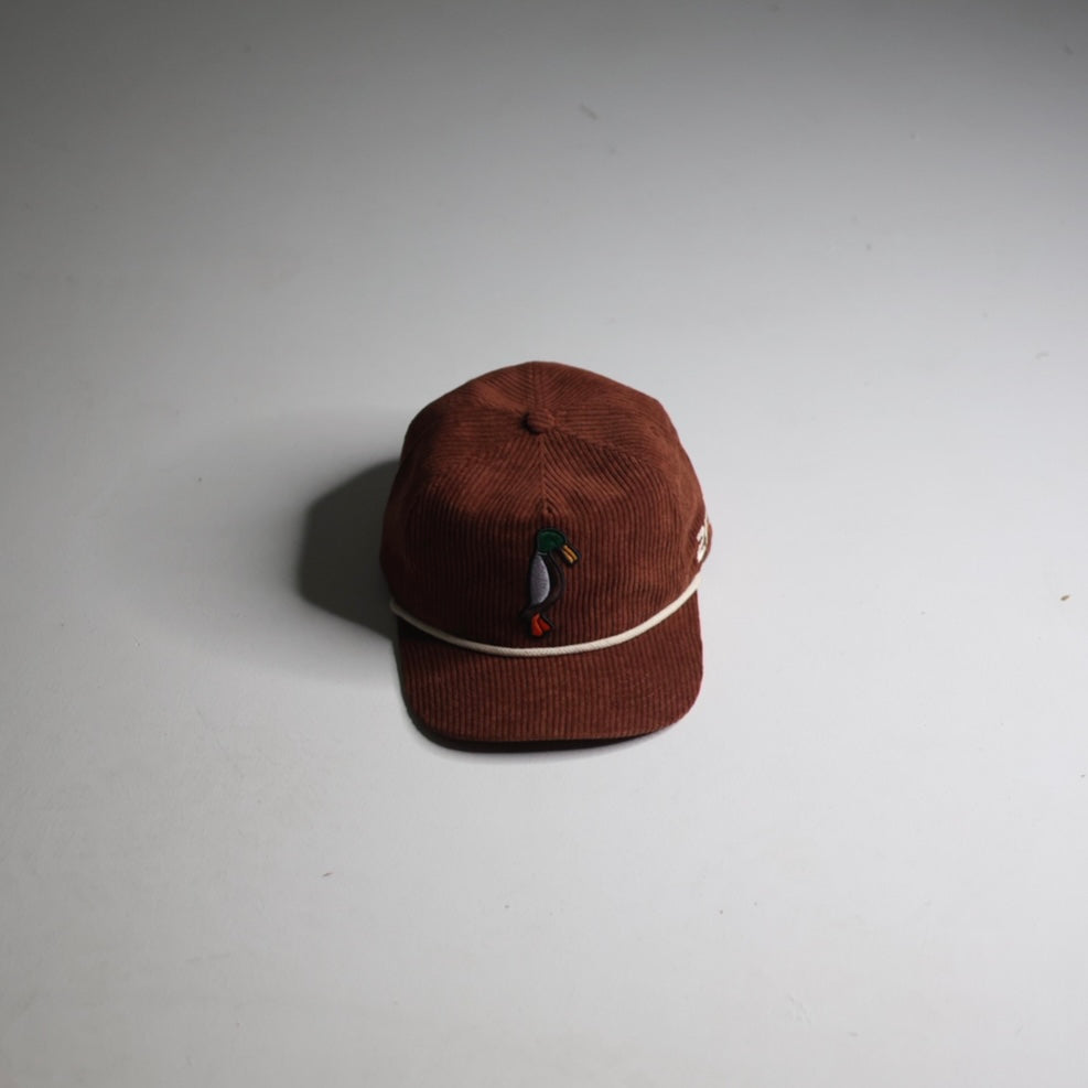 Brown Corduroy Rope Hat
