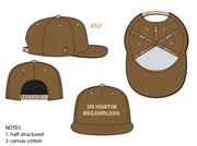 “Im Huntin Regardless” Brown Canvas Hat